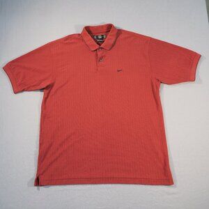 Nike Golf Polo Mens Extra Large Red Shirt Dri fit Textured Stripe
